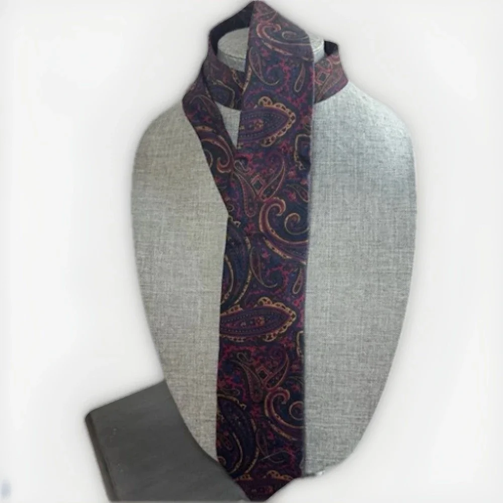 Vintage Givenchy Monsieur Wool Paisley Necktie 52